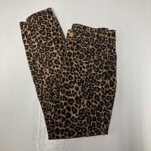 White House Black Market skinny ankle leopard print jeans size 2